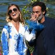 Anthony Delon et sa compagne Sveva Alvit arrivent à l'hôtel Excelsior lors de la 77ème édition du festival international du film de Venise (Mostra) le 2 septembre 2020.
