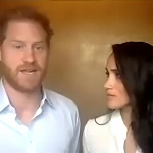 Le prince Harry, duc de Sussex, et Meghan Markle, duchesse de Sussex, abordent la question des inégalités et du racisme institutionnel dans une vidéoconférence avec de jeunes leaders, en leur qualité de Président et vice-président de Queen's Commonwealth Trust (QCT). Los Angeles.