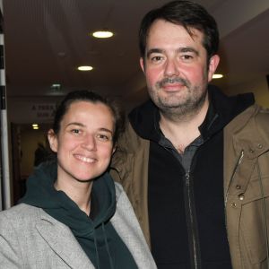 Jean-François Piège et sa femme Elodie - People en backstage lors du deuxième jour du concert de Patrick Bruel lors de sa tournée "Ce soir on sort..." à Paris La Défense Arena © Coadic Guirec/Bestimage