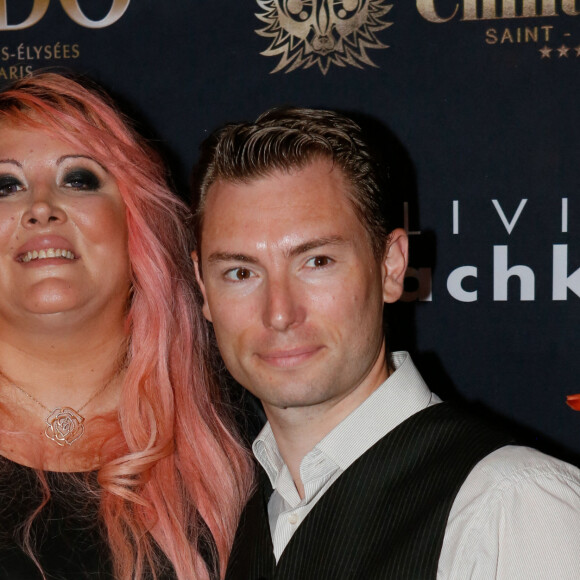 Loana et son compagnon Frédéric Cauvin - Photocall "Top Model Belgium 2015" au Lido à Paris. Le 10 mai 2015