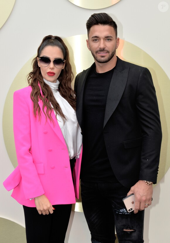 Nabilla Benattia (enceinte) et son mari Thomas Vergara - Nabilla Benattia présente sa collaboration pour les lunettes Quay Australia sur la plage Magnun lors du 72ème Festival International du Film de Cannes, le 18 mai 2019. ©Veeren / Bestimage