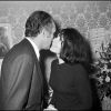 Archives- Juliette Gréco dans sa loge de Bobino avec son mari Michel Piccoli- photo non datée. 