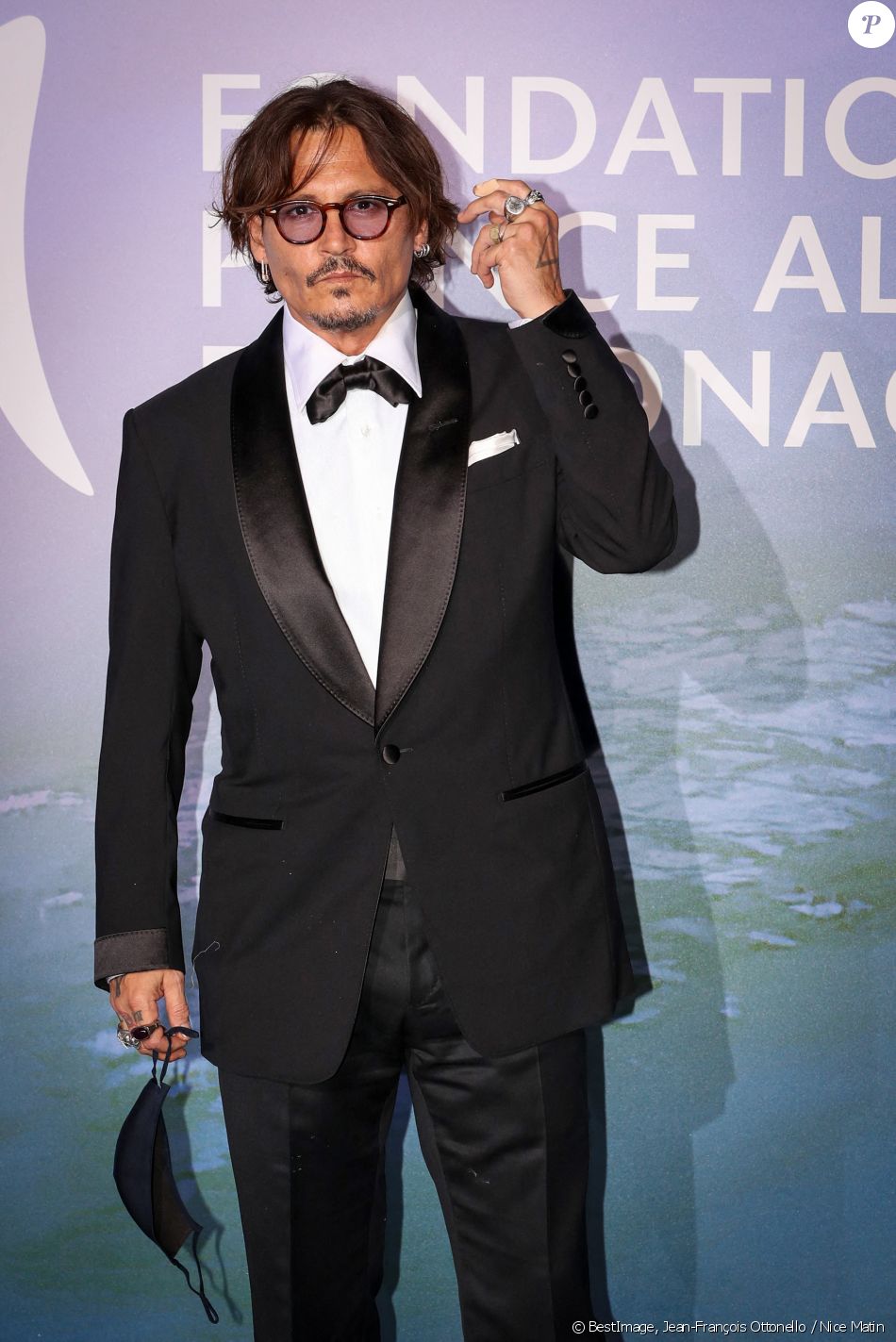 Johnny Depp lors du photocall du gala &quot;Monte-Carlo Gala for Planetary Health&quot; organisé par la Fondation Prince Albert II de Monaco le 24 septembre 2020. © Jean-Charles Vinaj / Pool Monaco / Bestimage
