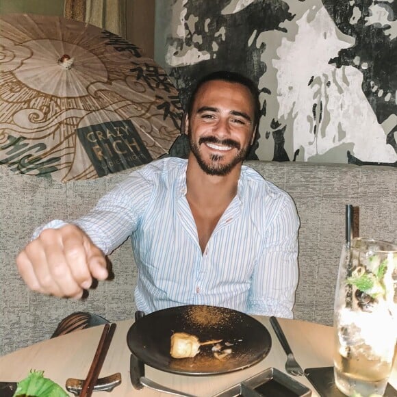 Benjamin Samat au restaurant, le 14 février 2020, photo Instagram