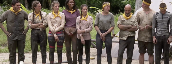 L'équipe jaune dans "Koh-Lanta, Les 4 Terres" sur TF1.