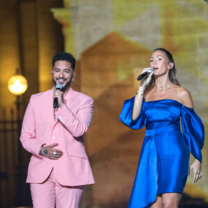 Exclusif -  Slimane et Vitaa - Enregistrement de l'émission "La chanson de l'année" dans les jardins du Palais Royal à Paris, qui sera diffusée le 12 juin sur TF1. Le 11 juin 2020 © Cyril Moreau / Bestimage 