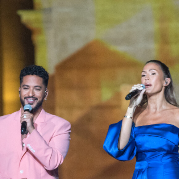 Exclusif -  Slimane et Vitaa - Enregistrement de l'émission "La chanson de l'année" dans les jardins du Palais Royal à Paris, qui sera diffusée le 12 juin sur TF1. Le 11 juin 2020 © Cyril Moreau / Bestimage 