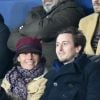 Exclusif - Alessandra Sublet et son nouveau compagnon Jordan dans les tribunes du parc des Princes lors du match de football de ligue 1, opposant le Paris Saint-Germain (PSG) contre l'Olympique de Marseille (OM) à Paris, France, le 17 mars 2019.