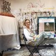 Delphine Boël, fille illégitime supposée du roi Albert II de Belgique, dans son atelier chez elle à Uccle en juin 2014. © Olivier Polet/Reporters/ABACAPRESS.COM