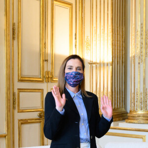 Brigitte Macron accueille son homologue mexicaine, la première Dame Beatriz Gutierrez Muller à l'Elysée. Paris, le 8 octobre 2020. © Jacques Witt / Pool / Bestimage