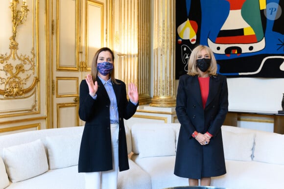 Brigitte Macron accueille son homologue mexicaine, la première Dame Beatriz Gutierrez Muller à l'Elysée. Paris, le 8 octobre 2020. © Jacques Witt / Pool / Bestimage