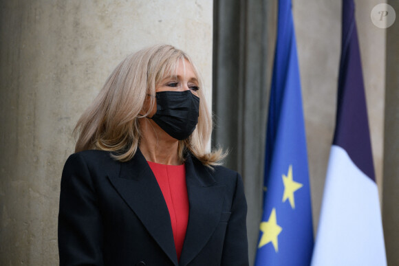 Brigitte Macron accueille son homologue mexicaine, la première Dame Beatriz Gutierrez Muller à l'Elysée. Paris, le 8 octobre 2020. © Jacques Witt / Pool / Bestimage