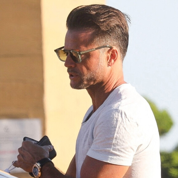Exclusif - David Charvet est allé dîner en très bonne compagnie au restaurant Nobu à Los Angeles pendant l'épidémie de coronavirus (Covid-19), le 28 août 2020.