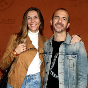 Calogero et sa compagne Marie Bastide au village des internationaux de tennis de Roland Garros le jour de la finale homme Nadal / Djokovic à Paris le 11 octobre 2020. © Dominique Jacovides / Bestimage