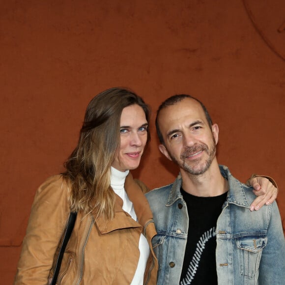 Calogero et sa compagne Marie Bastide au village des internationaux de tennis de Roland Garros le jour de la finale homme Nadal / Djokovic à Paris le 11 octobre 2020. © Dominique Jacovides / Bestimage