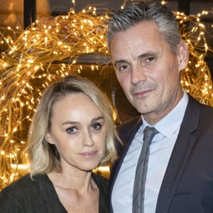 Exclusif - Cécile de Ménibus et son compagnon Thierry Tourault - People au dîner "Shortcut Secret Christmas Dinner" à la brasserie Lutetia à Paris, le 17 décembre 2019. Ce dîner a été conçu pour l'occasion par G. Passedat dans la grande tradition d'un noël méditerranéen. Le Lutetia, qui était resté sous la gestion de Concorde Hotels (Groupe du Louvre) a rejoint la petite collection d'hôtels de luxe The Set. Créée par le PDG d'Alrov Group et son fils, Alfred et Georgi Akirov. © Olivier Borde/Bestimage