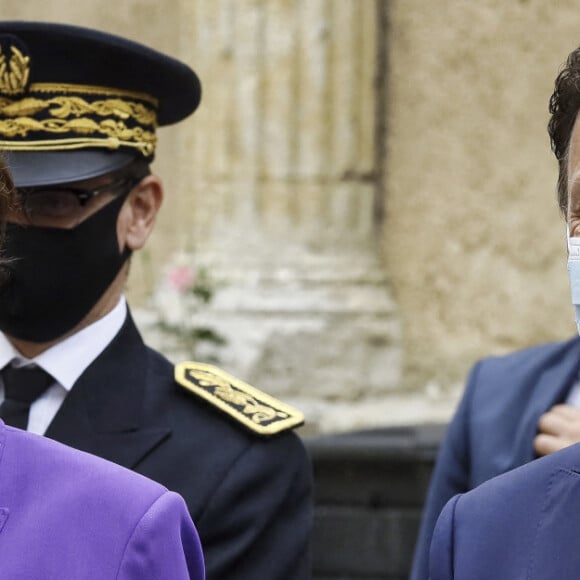 Visite de l'Hôtel de Polignac, à l'occasion des journées européennes du patrimoine et de la troisième édition du Loto du Patrimoine. Roselyne Bachelot, ministre de la Culture et Stéphane Bern. Condom, le 18 Septembre 2020. © Sébastien Ortola / Pool / Bestimage