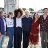 Nicolas Maury, Grégory Montel, Fanny Sydney, Stéfi Celma, Dominique Besnehard, Laure Calamy, Thibault de Montalembert et Liliane Rovere pour la série télévisée "Dix pour cent" au photocall du troisième jour du festival international du film de La Rochelle. © Patrick Bernard/Bestimage