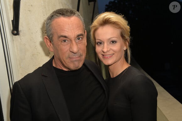 Exclusif - Thierry Ardisson et sa femme Audrey Crespo-Mara - Anniversaire de Jacques Sanchez au restaurant Nolita à Paris le 29 mai 2016. © Veeren/Bestimage