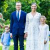 La princesse Victoria de Suède, le prince Daniel, la princesse Estelle, le prince Oscar - La famille royale de Suède se retrouve au palais Solliden pour le Victoria Day, l'anniversaire de la princesse Victoria de Suède à Borgholm le 14 juillet 2020.