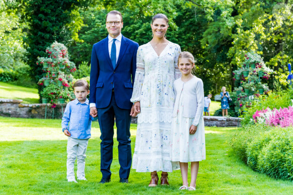 La princesse Victoria de Suède, le prince Daniel, la princesse Estelle, le prince Oscar - La famille royale de Suède se retrouve au palais Solliden pour le Victoria Day, l'anniversaire de la princesse Victoria de Suède à Borgholm le 14 juillet 2020.