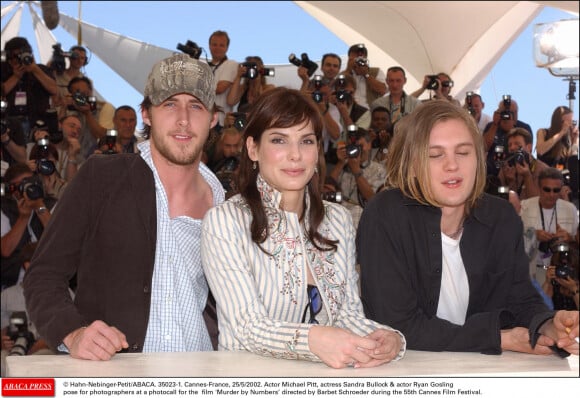 Sandra Bullock, Ryan Gosling et Michael Pitt au Festival de Cannes, en mai 2002. © Hahn-Nebinger-Petit/ABACA