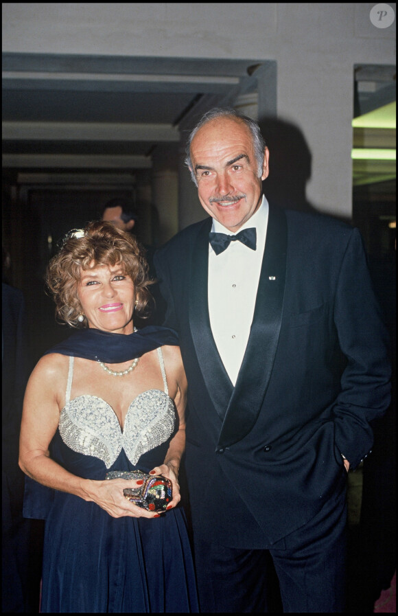 Sean Connery et sa femme Micheline Roquebrune - Archives. 1992