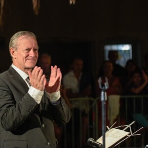 Le comédien Francis Huster dans Pierre et le Loup Organisé en collaboration avec l'association Fractales a Sanary -sur-mer pour le festival "Sanary sous les étoiles", août 2019 . © Patrick Carpentier / Bestimage