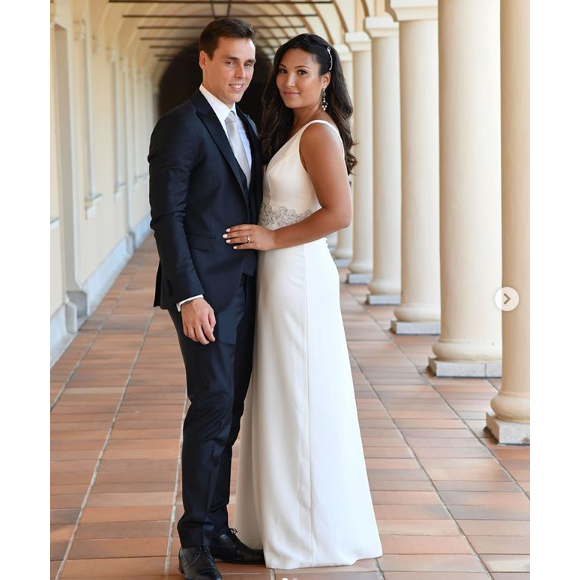 Marie Chevallier a osé la combinaison pour son mariage civil avec Louis Ducruet, le 26 juillet 2019 à Monaco.