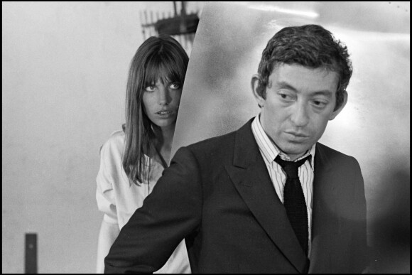 Archives- Première rencontre de Serge Gainsbourg et Jane Birkin sur le tournage du film "Slogan" réalisé par Pierre Grimbalt en 1968.