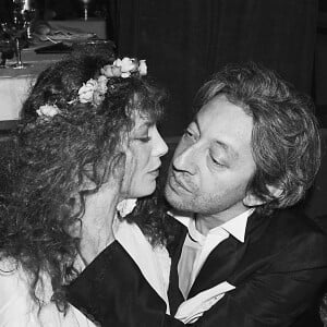 Archives- Serge Gainsbourg et Jane Birkin à la réception de leur mariage. 