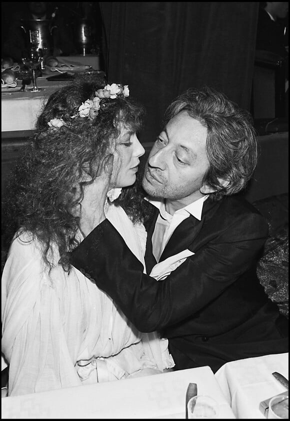Archives- Serge Gainsbourg et Jane Birkin à la réception de leur mariage. 