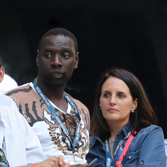 Omar Sy et sa femme Hélène - People assistent à la demi-finale de l'Euro 2016 Allemagne-France au stade Vélodrome à Marseille, France, le 7 juillet 2016. © Cyril Moreau/Bestimage 