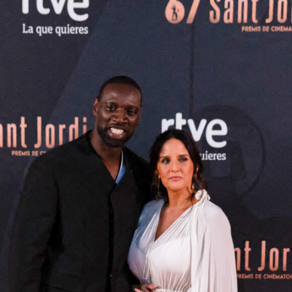 Omar Sy et sa femme Hélène - Photocall du gala de la 67ème édition "RNE Sant Jordi Cinematography Awards" à Barcelone. Le 25 avril 2023  Photocall prior to the gala awards ceremony of the 67th edition of the RNE Sant Jordi Cinematography Awards, on April 25, 2023, at the Teatro Lliure in Barcelona, Catalonia (Spain). Awarded annually by Radio Nacional de España, these prizes are one of the oldest film awards in Spain and have no financial endowment. 