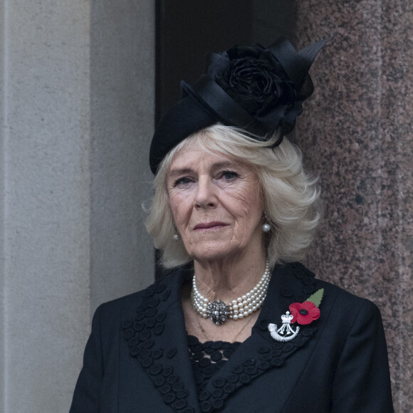 Camilla Parker Bowles, duchesse de Cornouailles lors de la cérémonie de la journée du souvenir (Remembrance Day) à Londres le 8 novembre 2020.