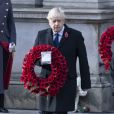 Le Premier ministre Boris Johnson lors de la cérémonie de la journée du souvenir (Remembrance Day) à Londres le 8 novembre 2020.