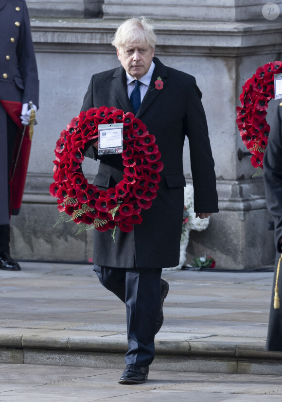 Le Premier ministre Boris Johnson lors de la cérémonie de la journée du souvenir (Remembrance Day) à Londres le 8 novembre 2020.
