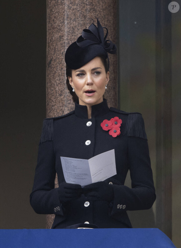 Catherine Kate Middleton, duchesse de Cambridge - La famille royale au balcon du Cenotaph lors de la journée du souvenir (Remembrance day) à Londres le 8 novembre 2020