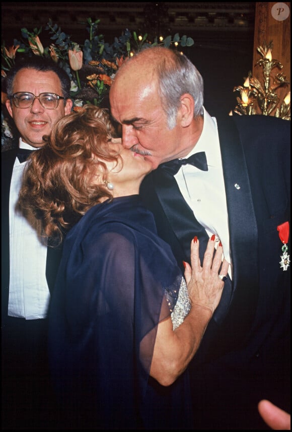 Sean Connery et sa femme Micheline Roquebrune - Archives. 1992