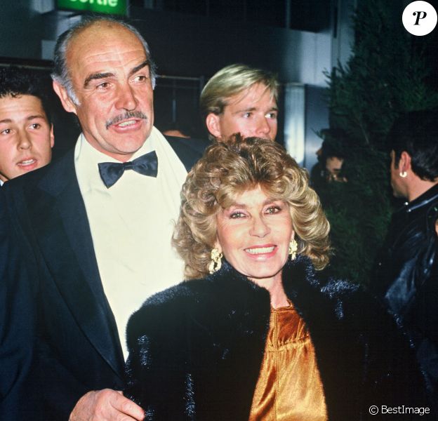 Sean Connery et sa femme Micheline Roquebrune - Archives. 1987