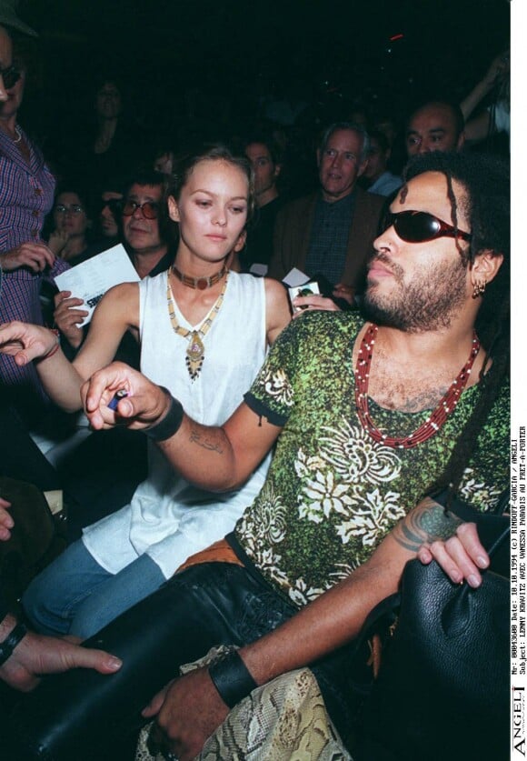 Lenny Kravitz et Vanessa Paradis - Défilé de mode Vivienne Westwood collection prêt-à-porter printemps-été 1995.