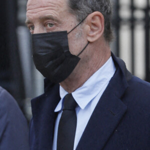 Vincent Lindon - Obsèques du producteur Cyril Colbeau-Justin en la basilique Saint-Clotilde , Paris 7 ème pendant l'épidémie de Coronavirus Covid-19 le 12 novembre 2020. © Agence / Bestimage