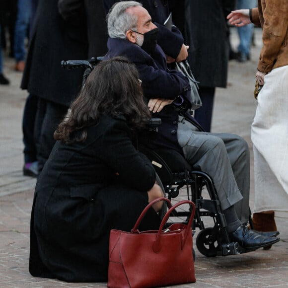 Dominique Farrugia - Obsèques du producteur Cyril Colbeau-Justin en la basilique Saint-Clotilde , Paris 7 ème pendant l'épidémie de Coronavirus Covid-19 le 12 novembre 2020. © Agence / Bestimage