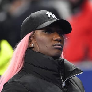 Aya Nakamura dans les tribunes du Stade de France lors du match amical international opposant la France à l'Uruguay à Saint-Denis, Seine Saint-Denis, France, le 20 novembre 2018. La France a gagné 1-0. © Cyril Moreau/Bestimage