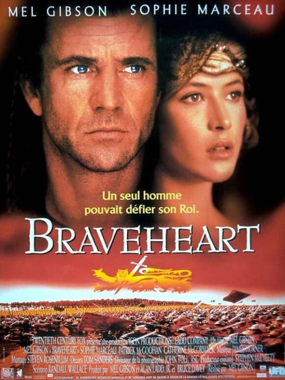 Sophie Marceau et Mel Gibson dans le film Braveheart, en 1995.