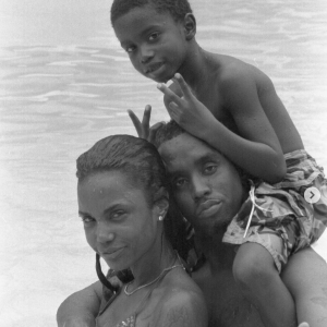 Diddy, son ex-compagne Kim Porter et leur fils Christian Combs.