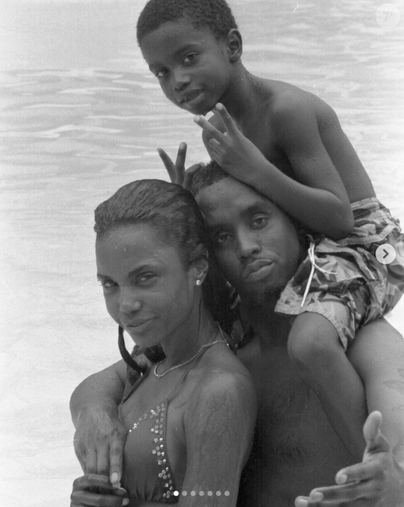 Diddy, son ex-compagne Kim Porter et leur fils Christian Combs.