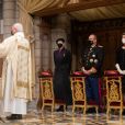 La princesse Charlene de Monaco, le prince Albert II, la princesse Caroline de Hanovre - La famille princière assiste à la messe d'action de grace avec Te Deum à la cathédrale de Monaco à l'occasion de la Fête Nationale 2020 de la principauté de Monaco le 18 novembre 2020. © Olivier Huitel / Pool Monaco / Bestimage   