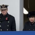 La reine Elisabeth II d'Angleterre et le prince Philip, duc d'Edimbourg - La famille royale britannique participe à la cérémonie du Remembrance Sunday à Londres, Royaume Uni, le 12 novembre 2017.