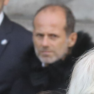 Patrick Sébastien et sa femme Nathalie (dite Nana) - Arrivées en l'église Saint-Sulpice pour les obsèques de l'ancien président de la République Jacques Chirac à Paris. Un service solennel sera présidé par le président de la République. Le 30 septembre 2019 © Dominique Jacovides / Bestimage